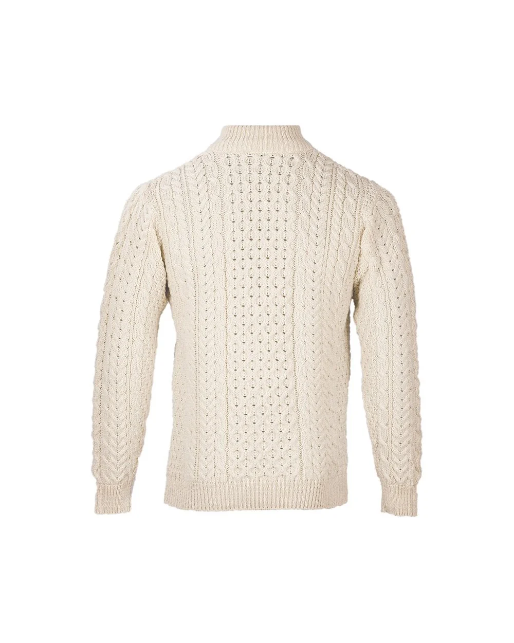Ballycroy Mens Aran Half Zip Sweater - Image 4