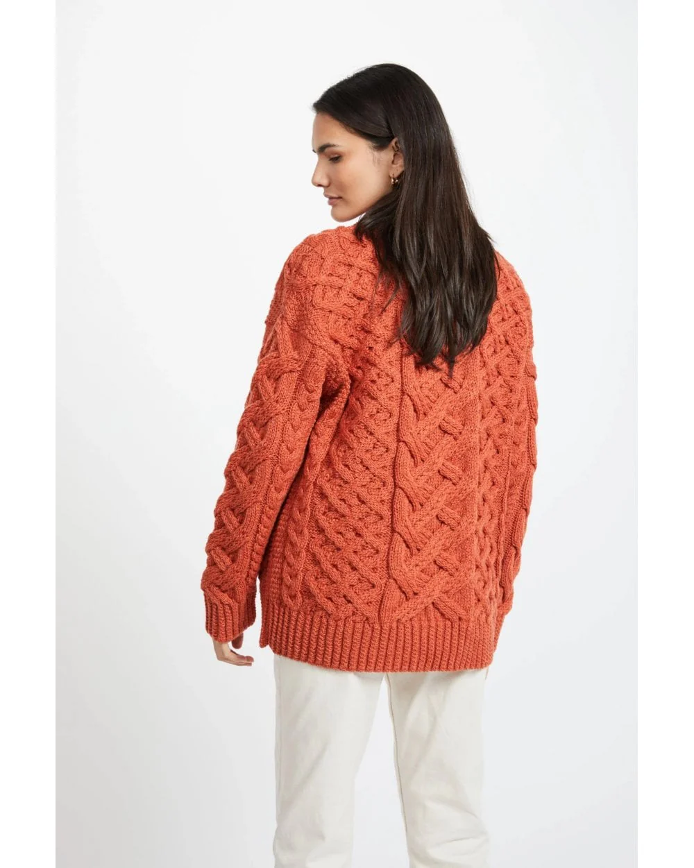 Dingle Ladies Aran Trellis Sweater - Image 5