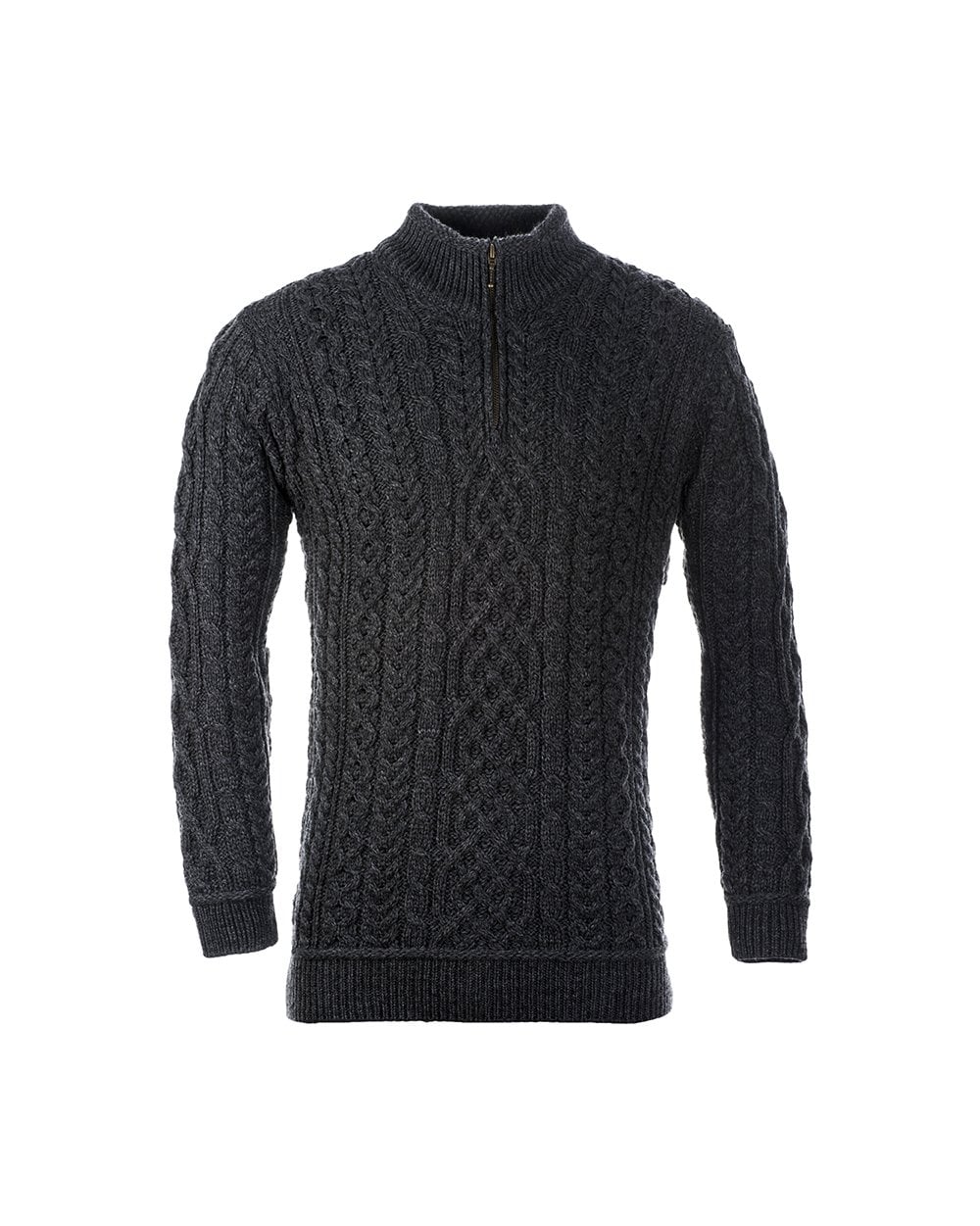 Lackaun Men's 1/4 Zip Aran Sweater - Image 5