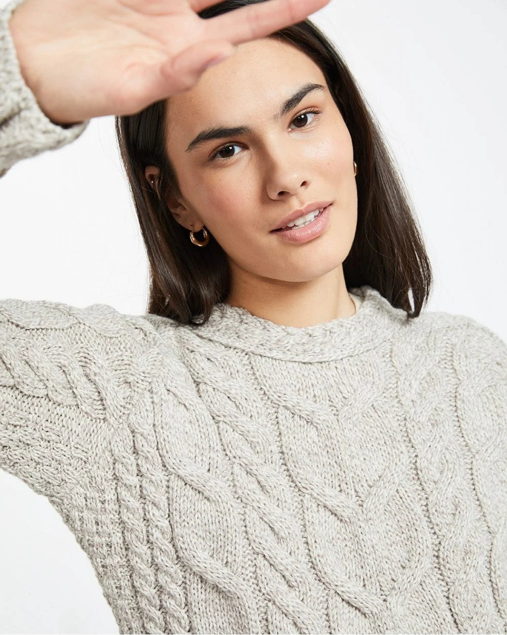 Listowel Ladies Aran Cabled Sweater - Image 13