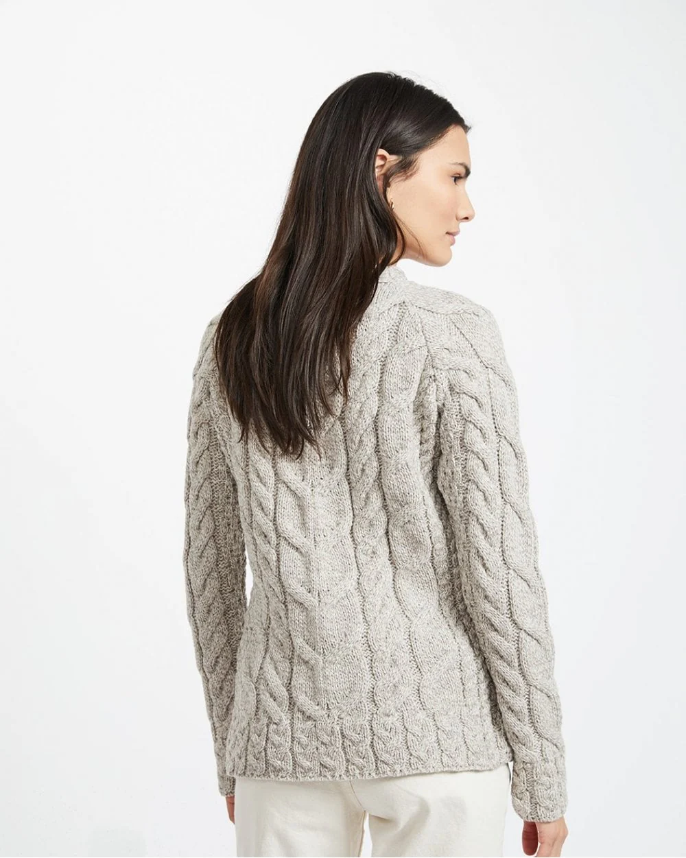 Listowel Ladies Aran Cabled Sweater - Image 15