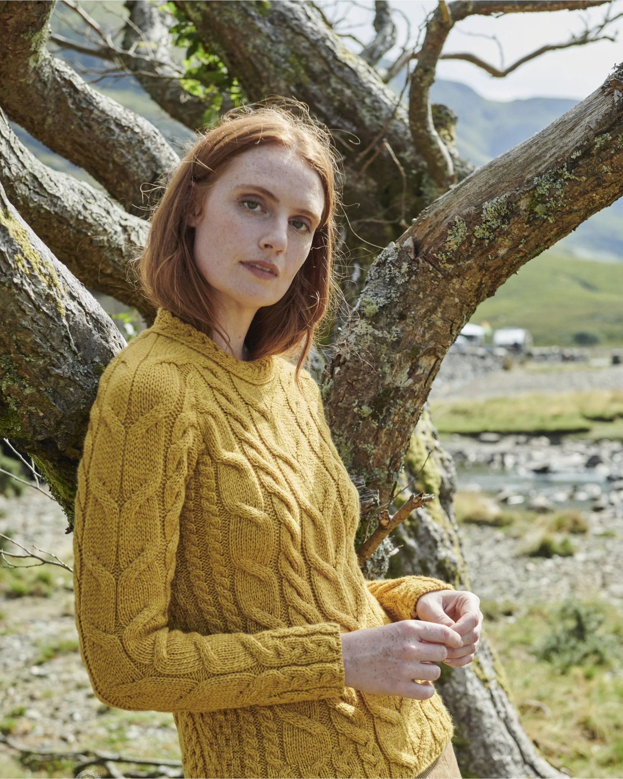 Listowel Ladies Aran Cabled Sweater - Image 4