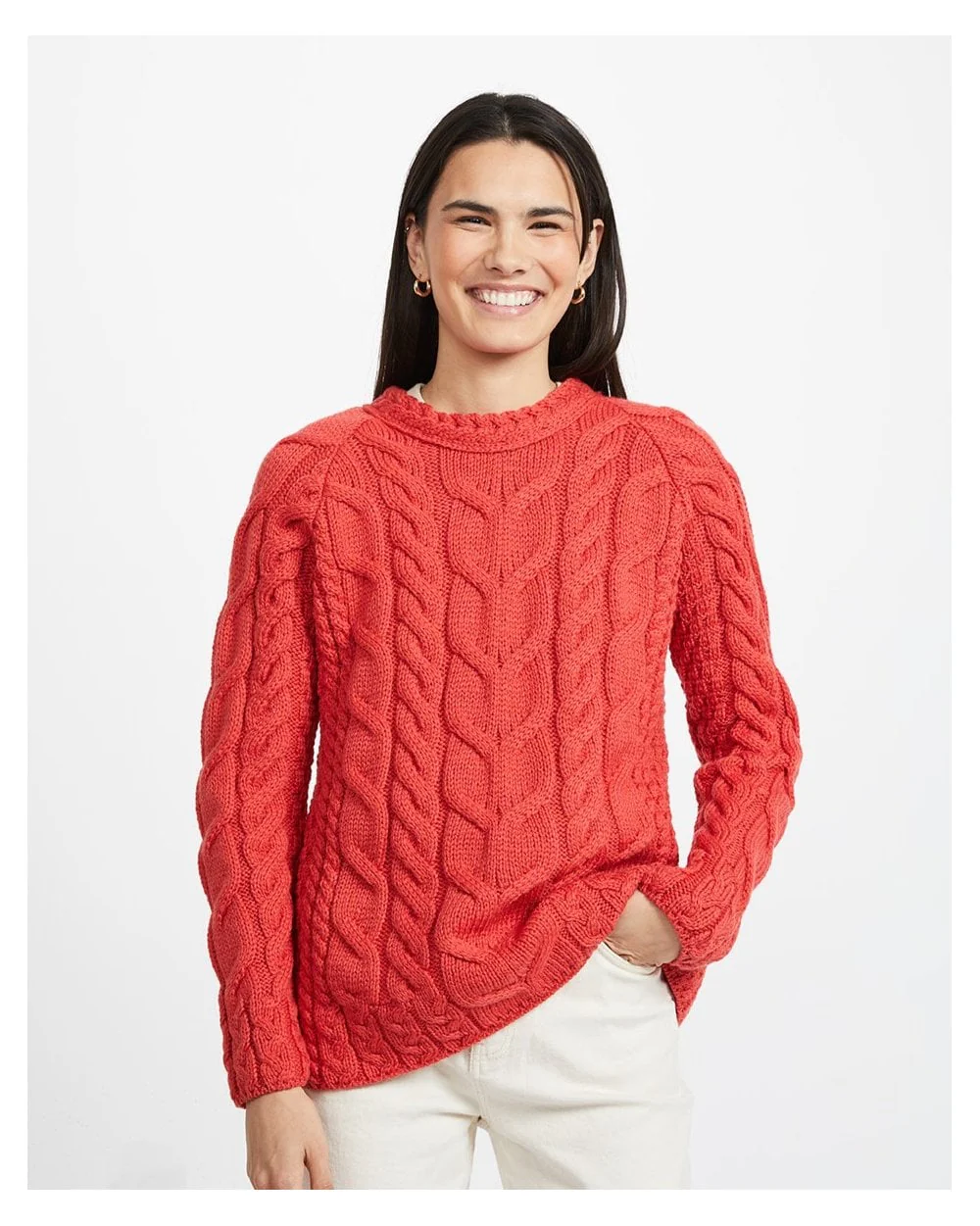 Listowel Ladies Aran Cabled Sweater - Image 8