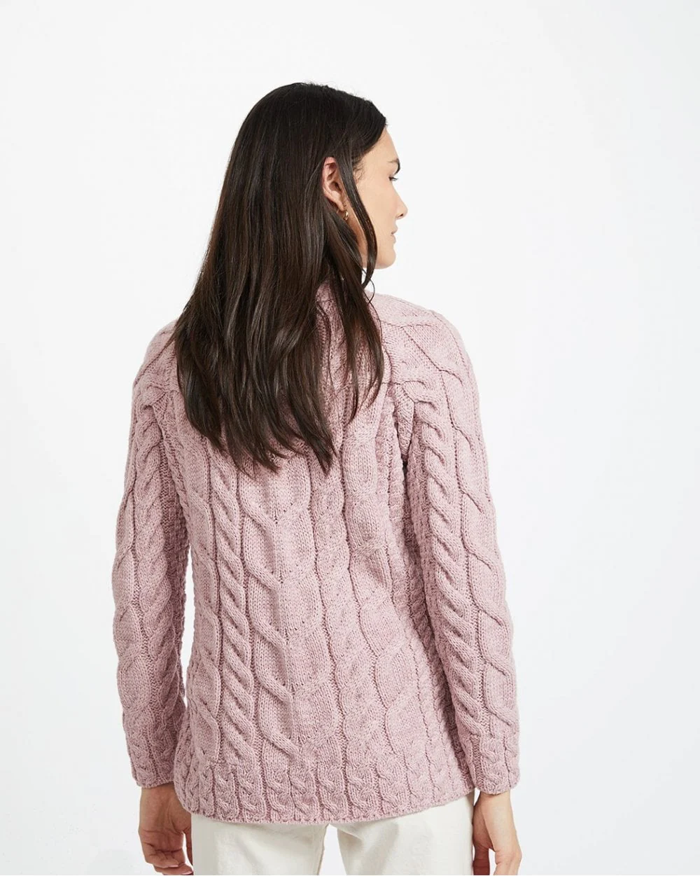 Listowel Ladies Aran Cabled Sweater - Image 4