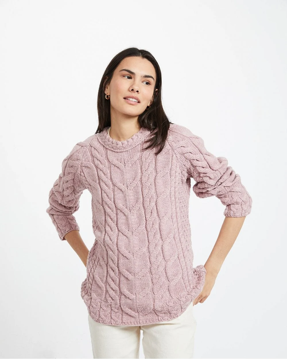 Listowel Ladies Aran Cabled Sweater - Image 7