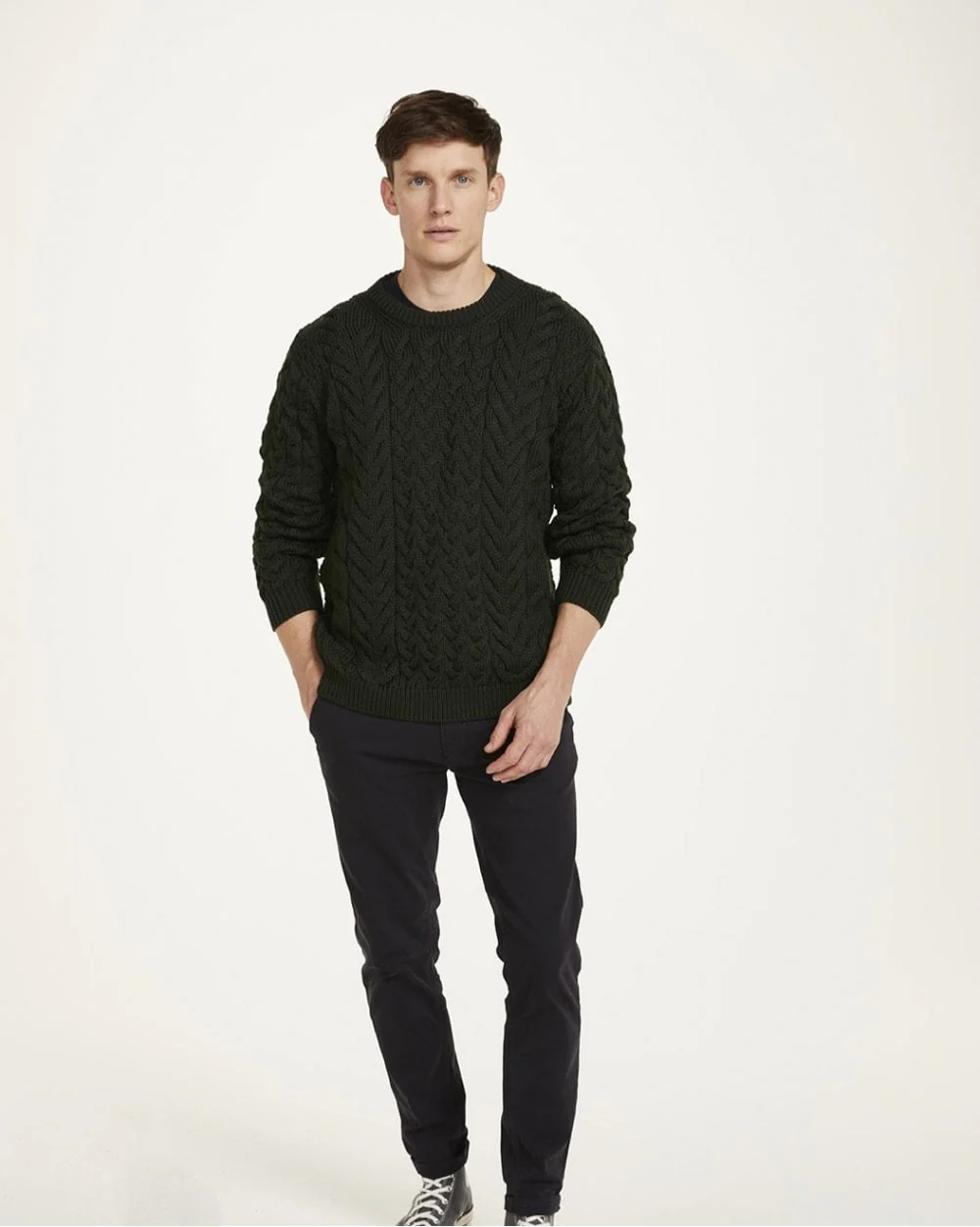 Omey Aran Crew Neck Sweater - Image 13