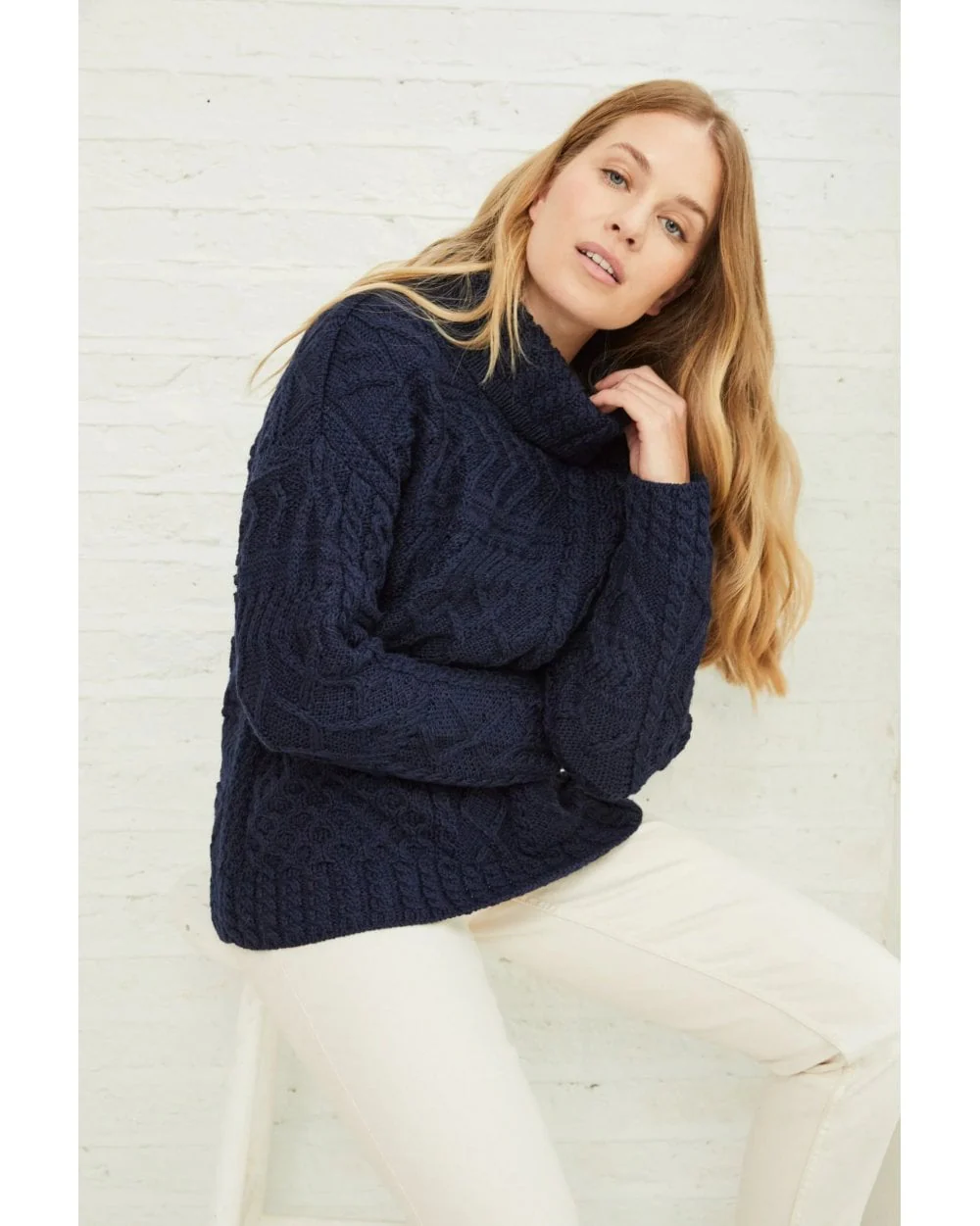 Skellig Ladies Oversized Aran Sweater - Image 3