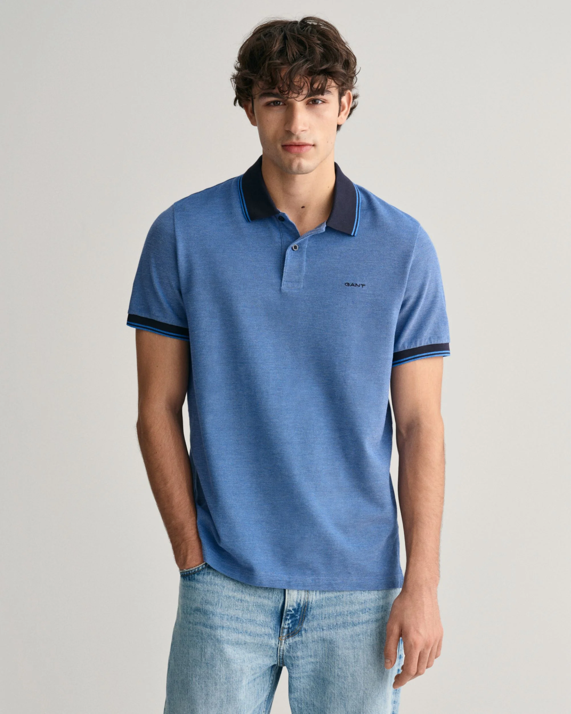 4-Color Oxford Piqué Polo Shirt - Image 4
