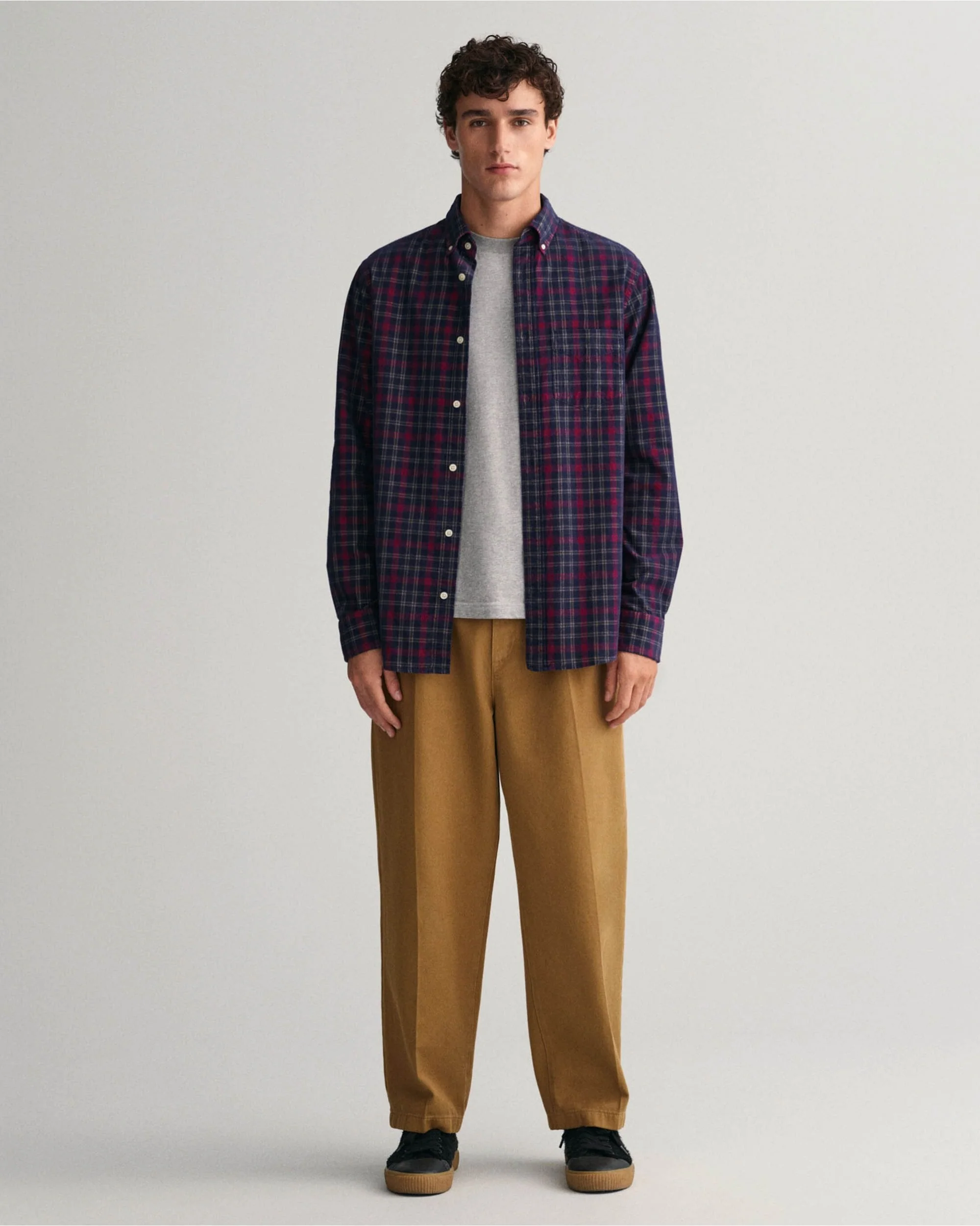 Regular Fit Checked Corduroy Shirt - Image 4