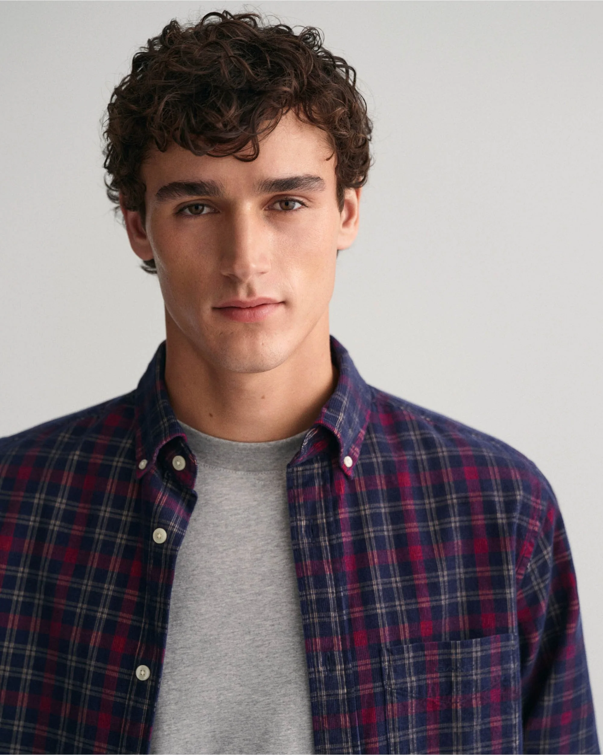 Regular Fit Checked Corduroy Shirt - Image 7