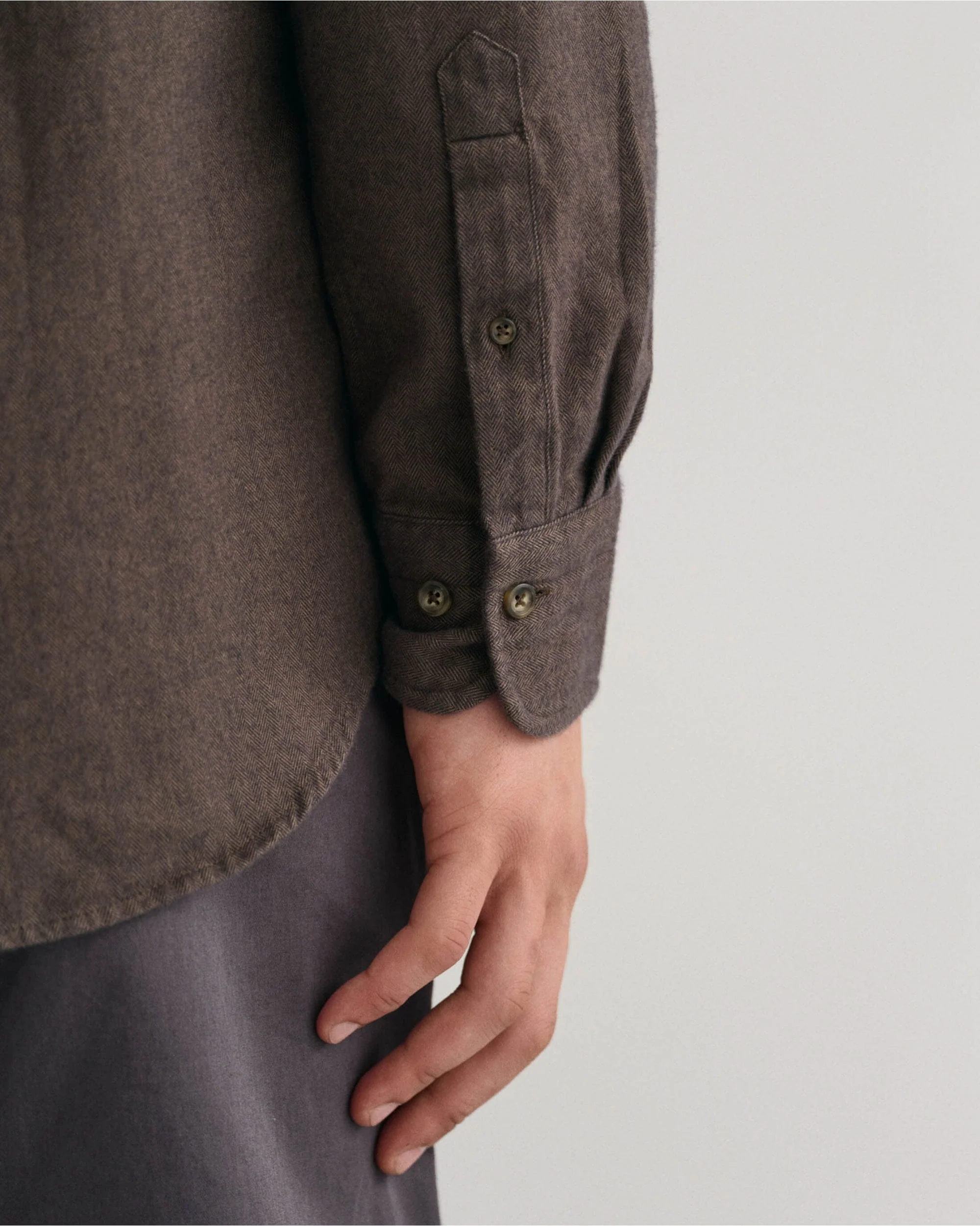 Regular Fit Herringbone Flannel Shirt - Image 10