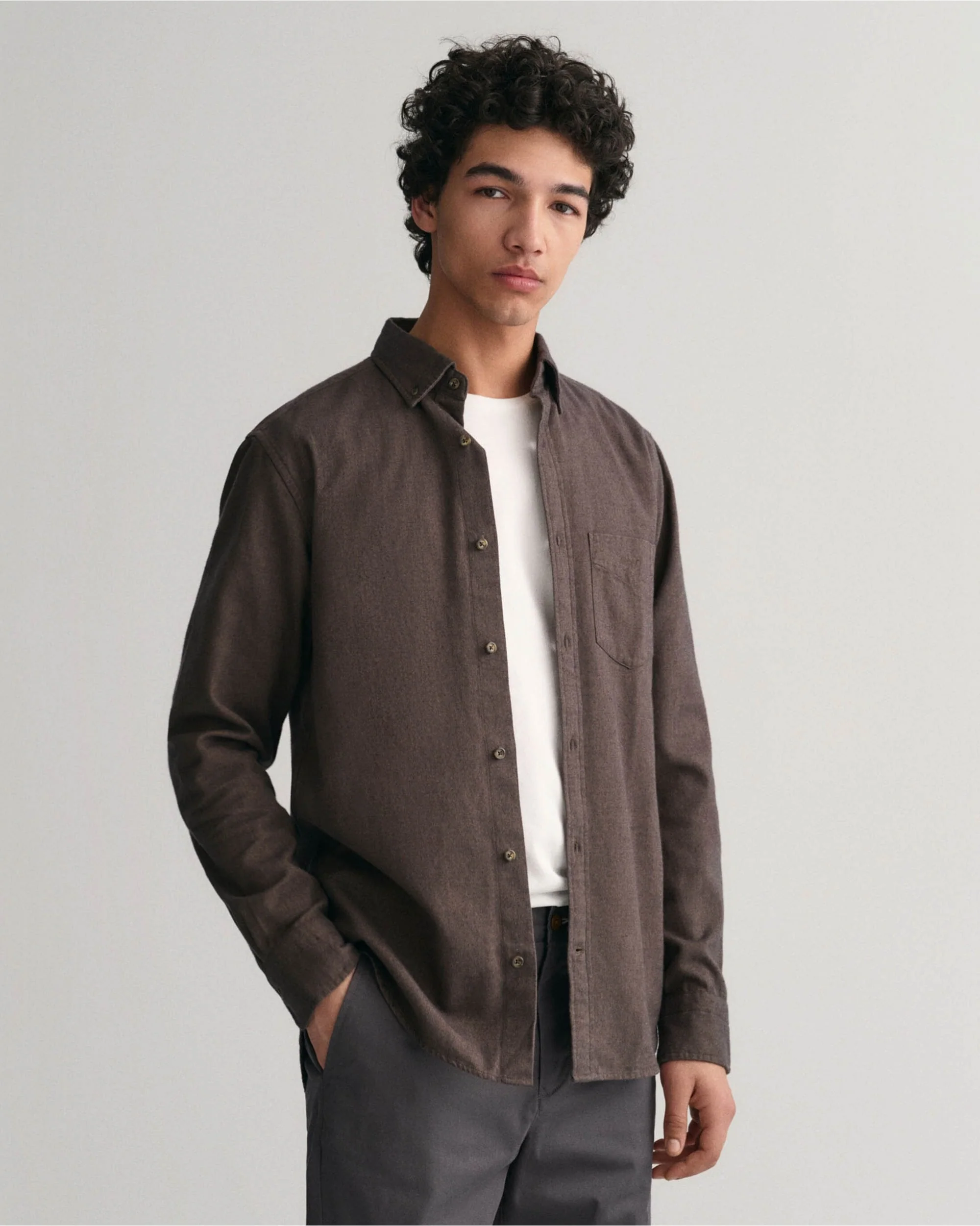 Regular Fit Herringbone Flannel Shirt - Image 4