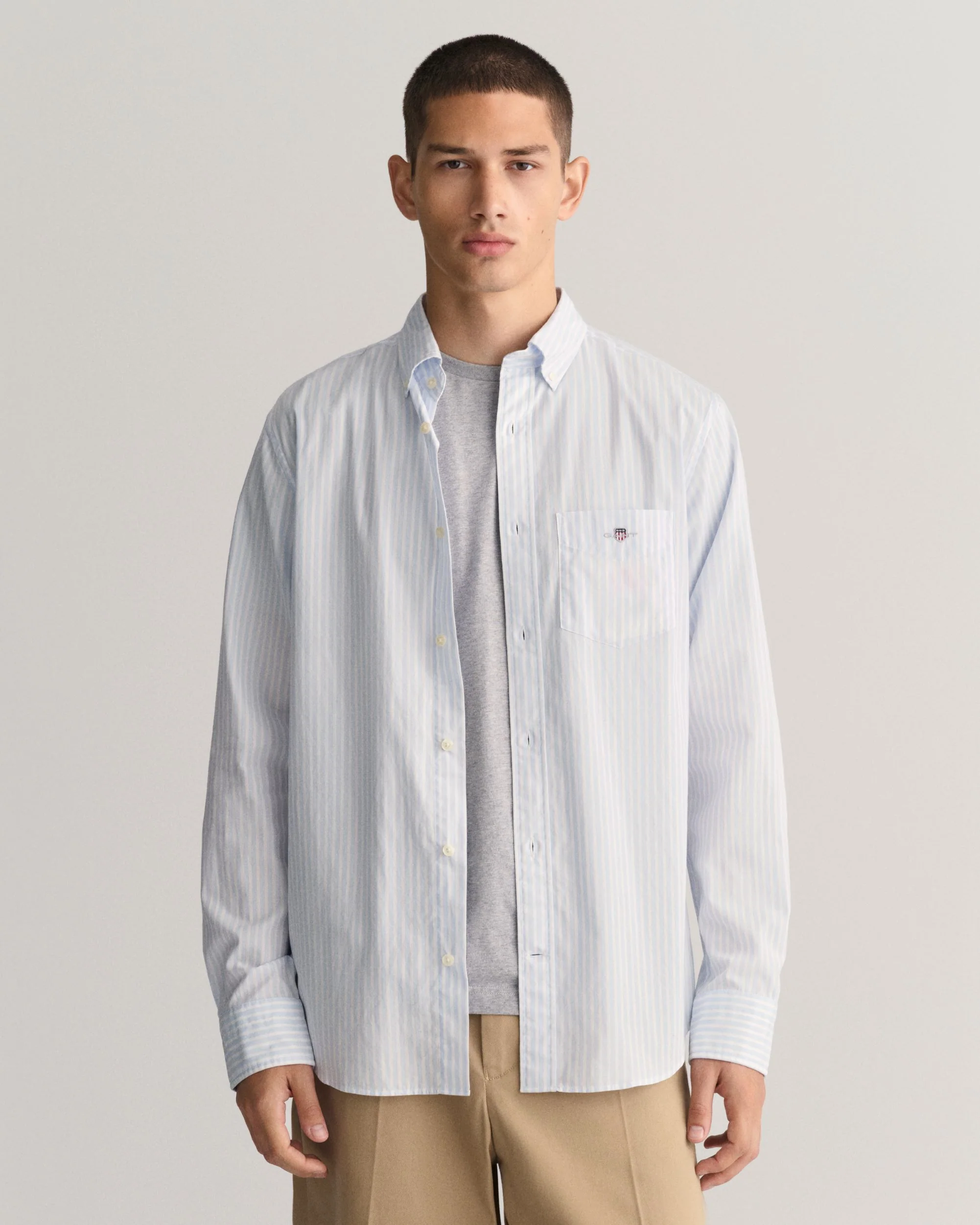Regular Fit Striped Poplin Shirt - Image 14