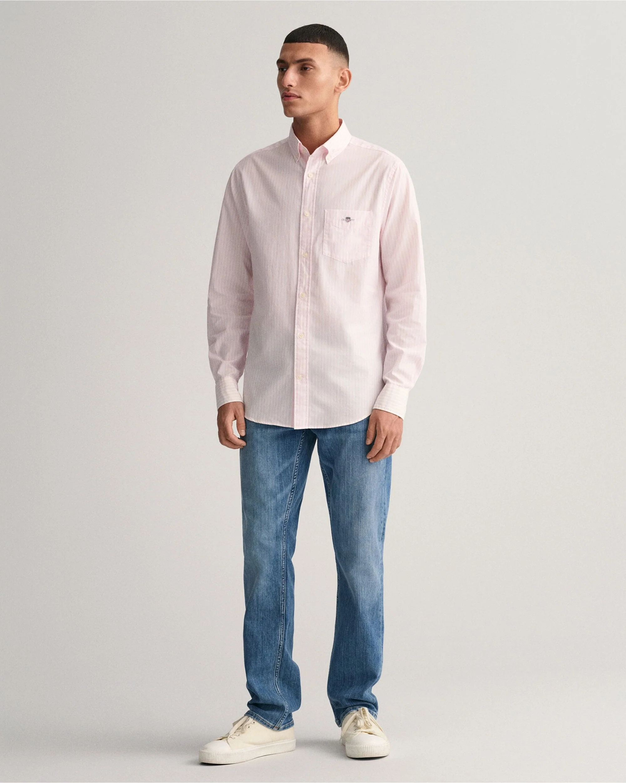 Regular Fit Striped Poplin Shirt - Image 4