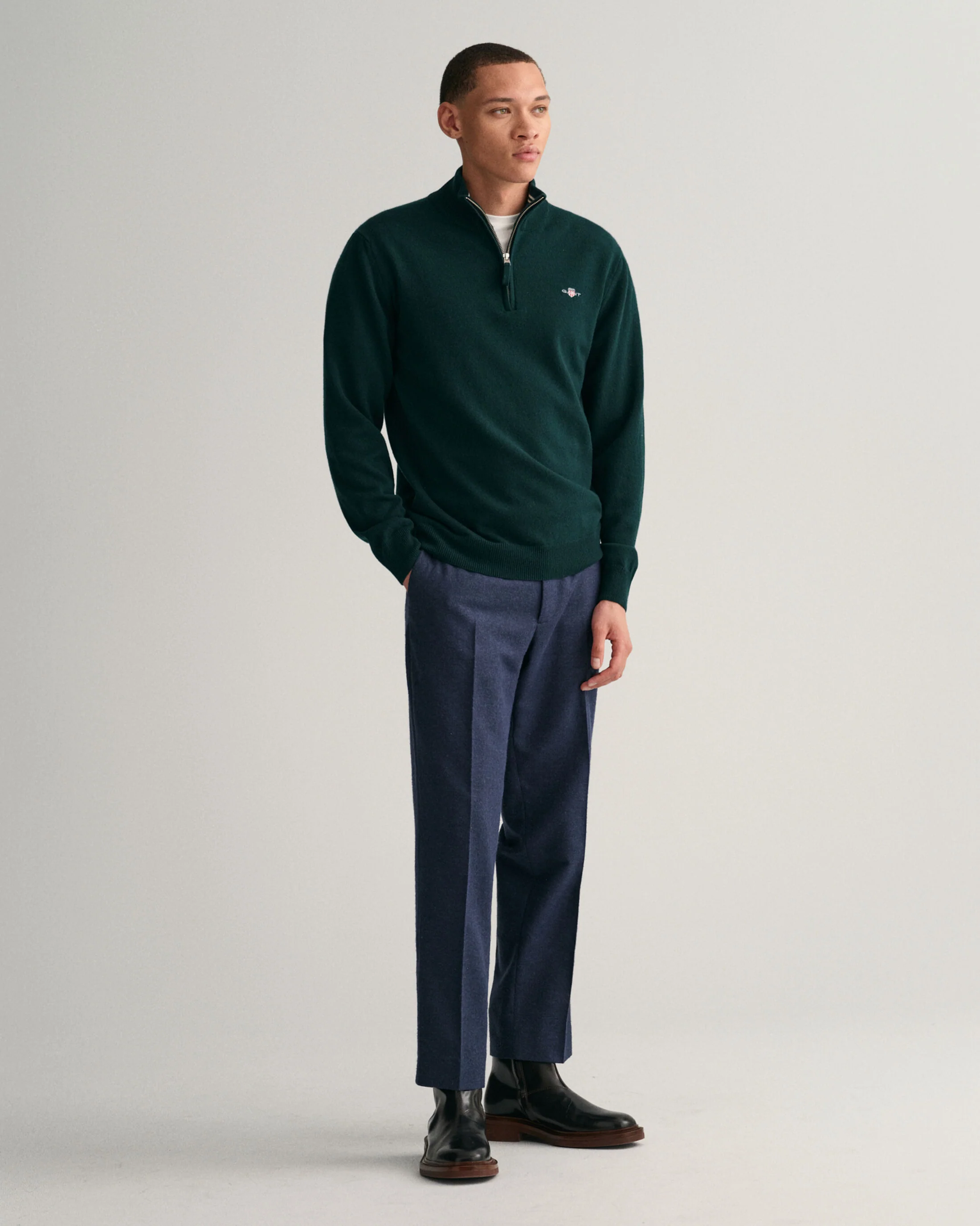 Superfine Lambswool Half-Zip Sweater - Image 12