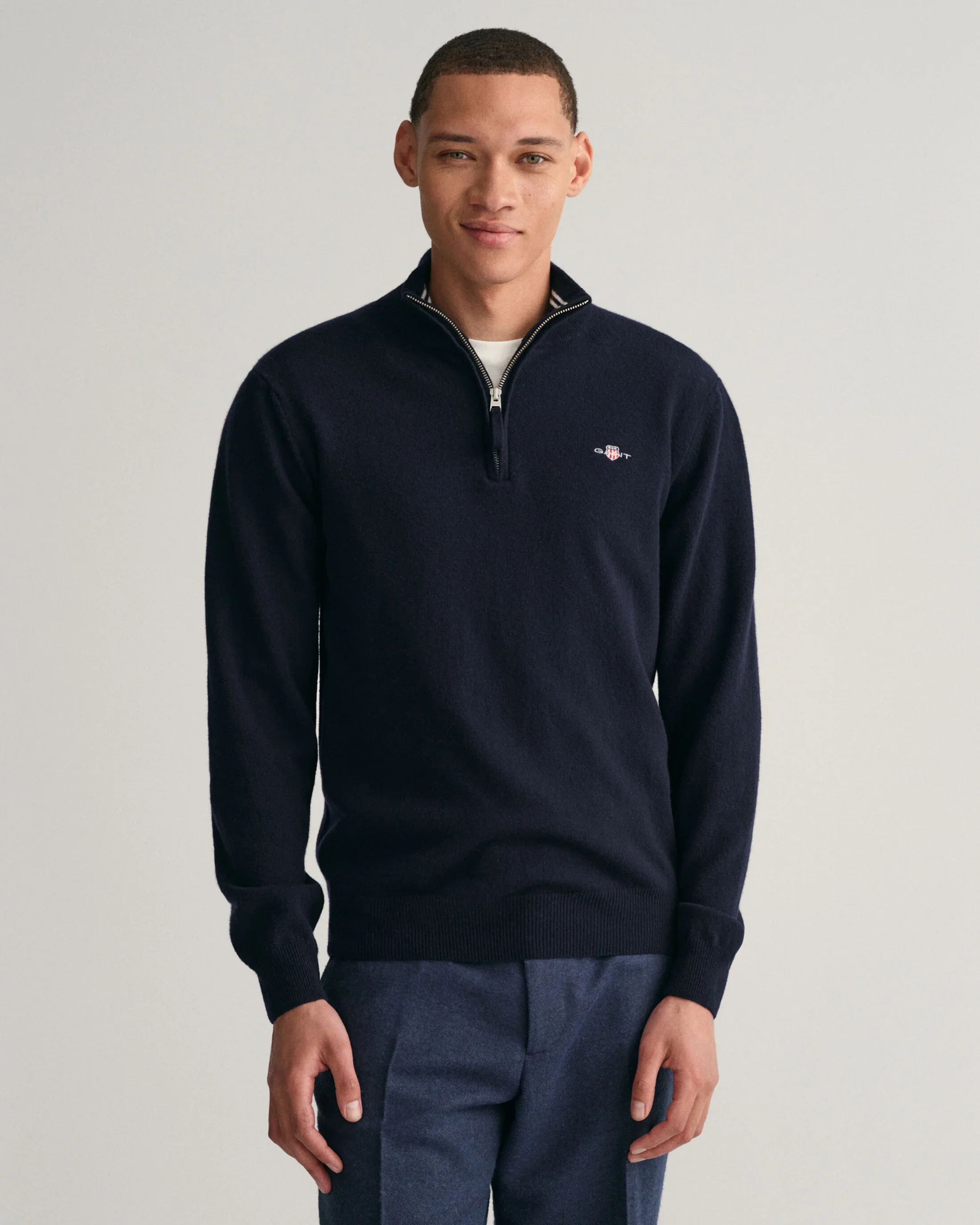 Superfine Lambswool Half-Zip Sweater - Image 17