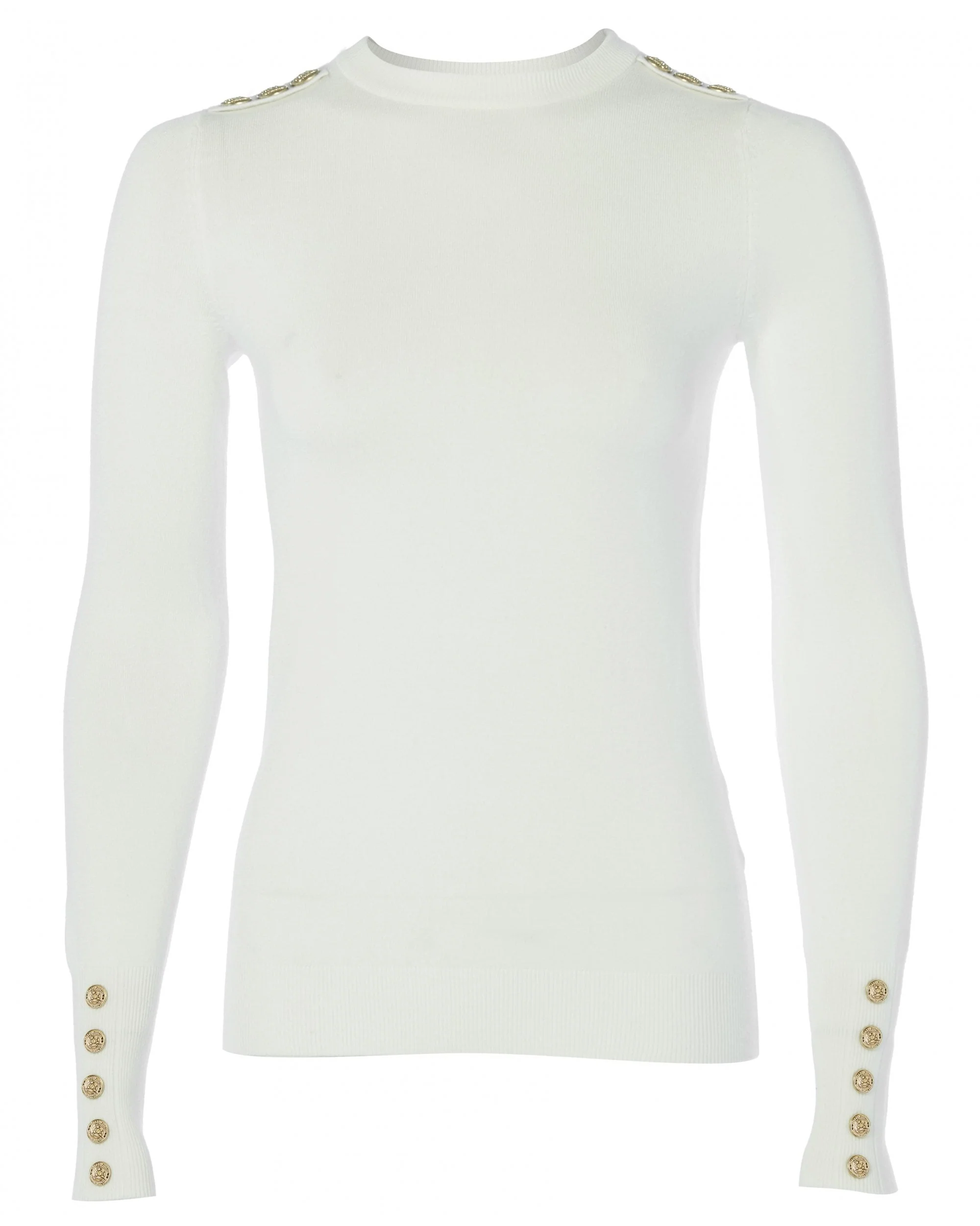 Buttoned Knit Crew Neck - Image 10