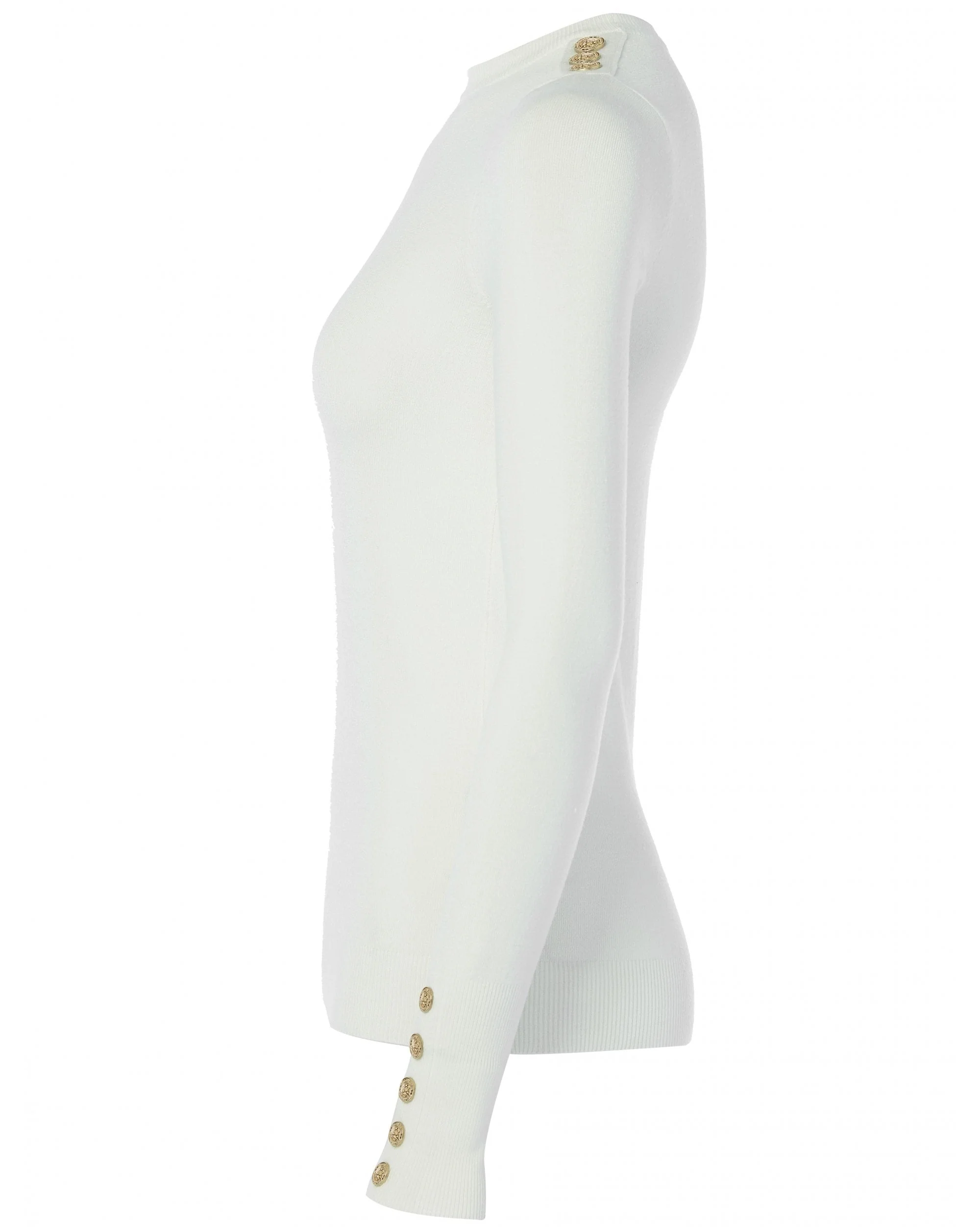 Buttoned Knit Crew Neck - Image 11