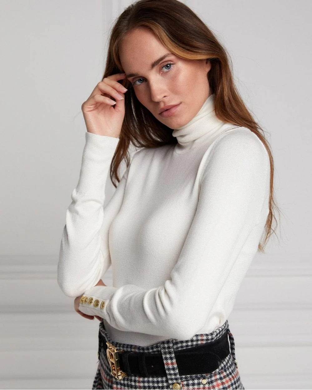 Buttoned Knit Roll Neck - Image 30