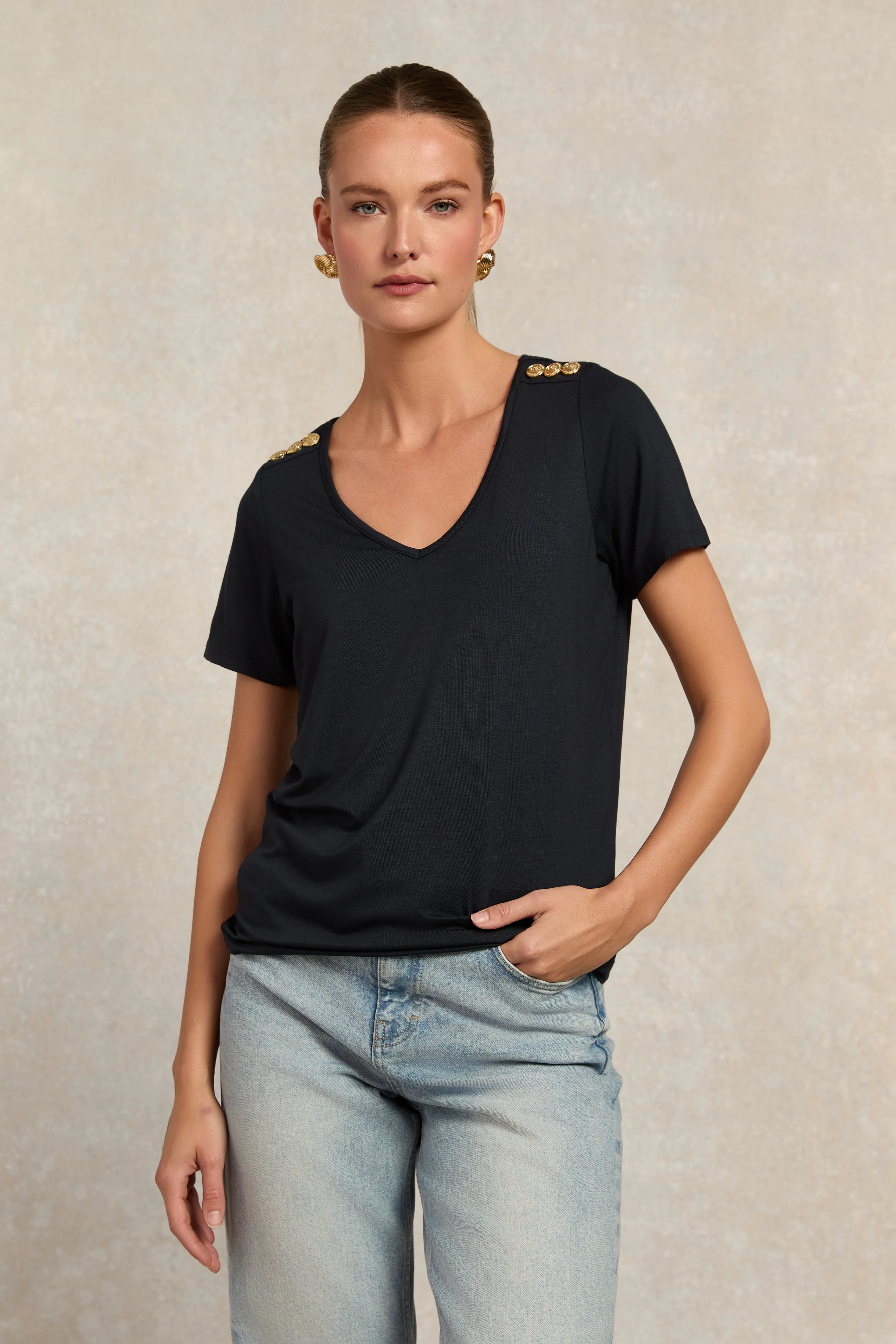 Relax Fit Vee Neck Tee - Image 13