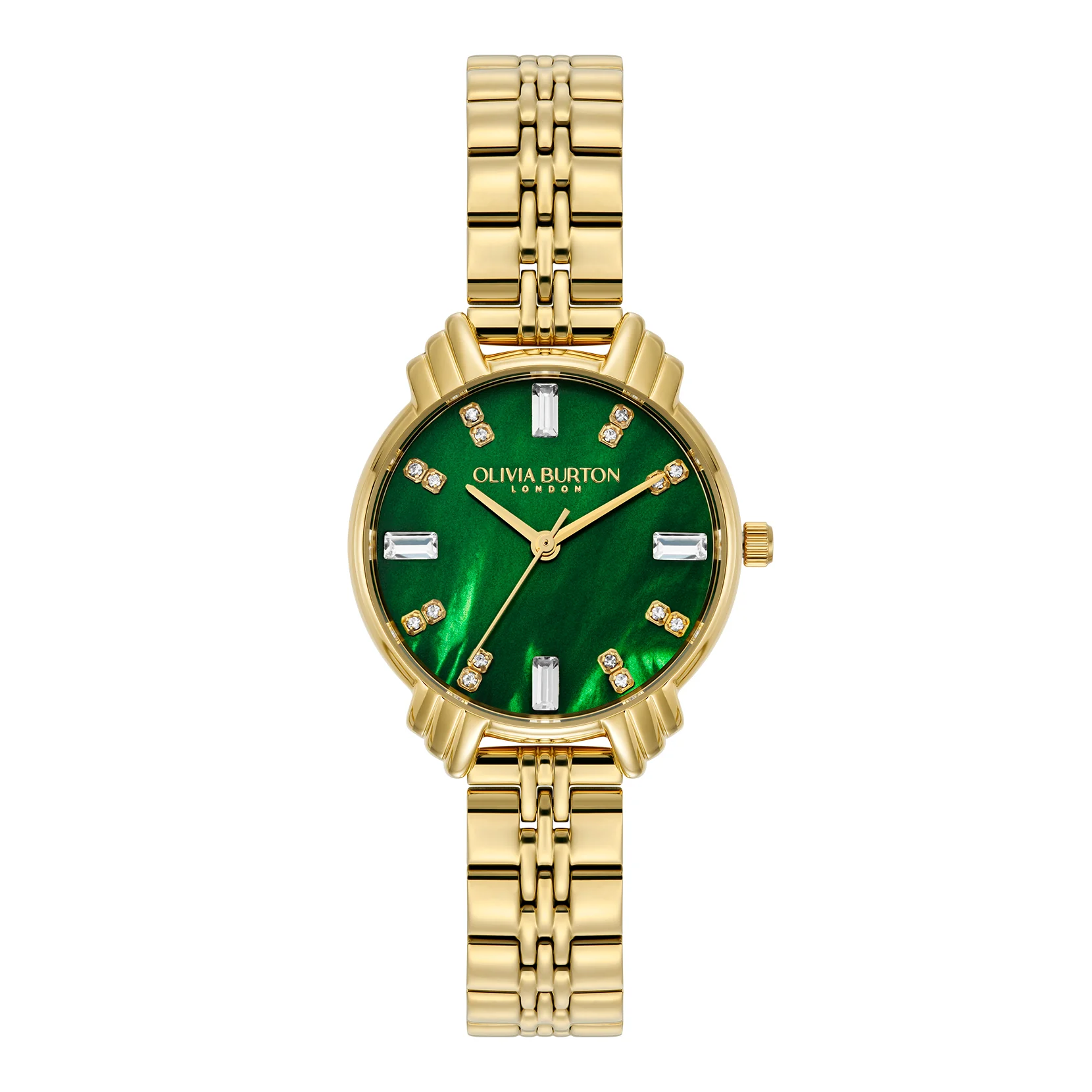 Classic 30mm Art Deco Emerald & Gold Bracelet Watch - Image 8