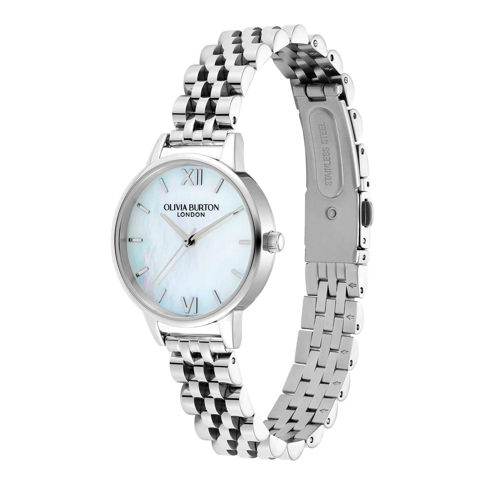 Classic 30mm White & Silver Bracelet Watch - Image 3