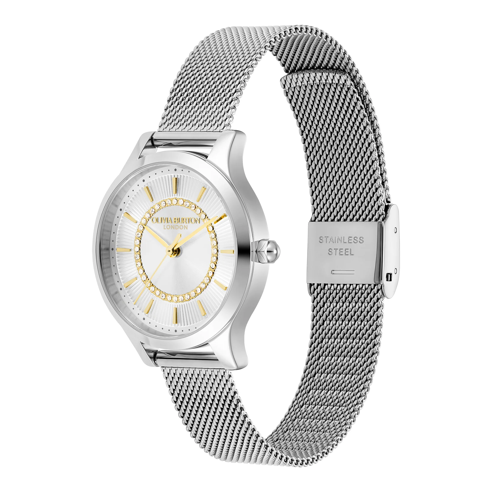 Classic 30mm Wonderlust White & Silver Mesh Watch - Image 3