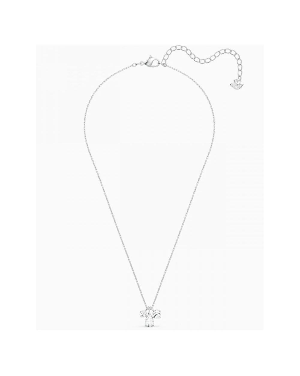 Attract Cluster Pendant, White, Rhodium Plated - Image 3
